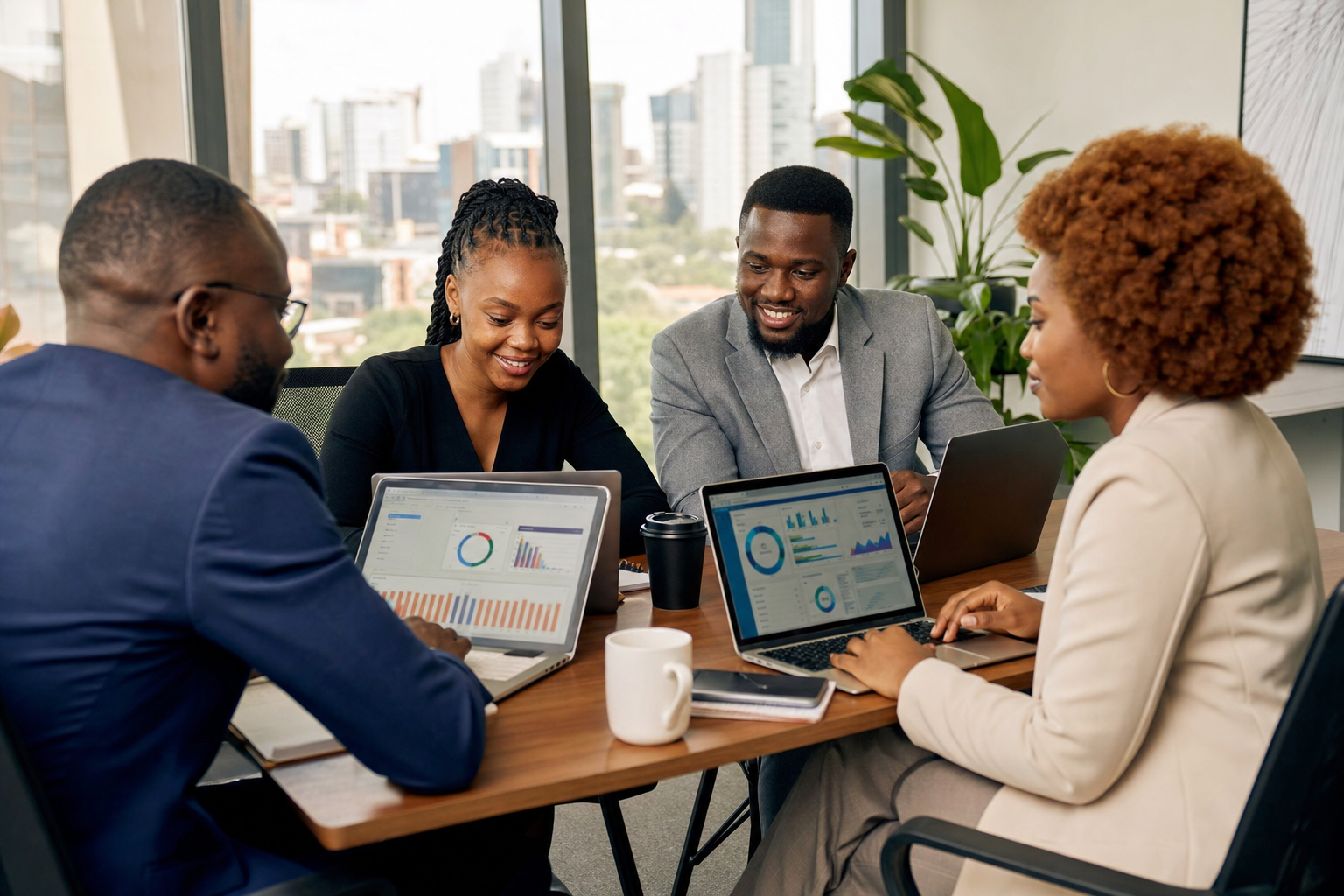 Kenyan business team using Erp software — Kuza ERP