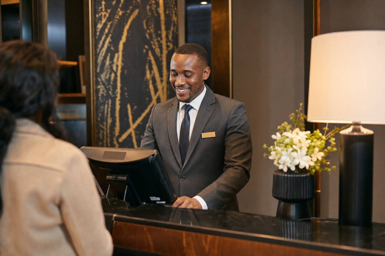 Hospitality leadership reviewing occupancy reports