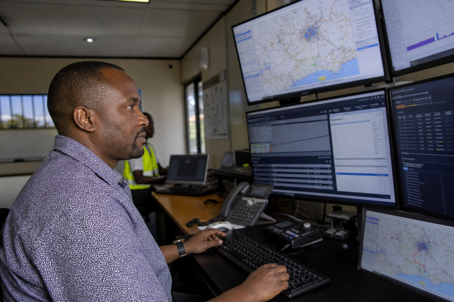 Transport company planners in Nairobi logistics office